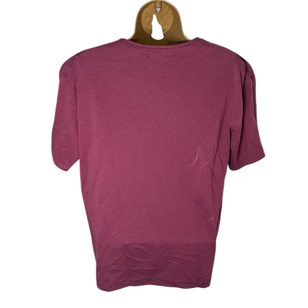 Vtg 80s Colleen’s Collectables Artsy Abstract Embroidered Patchwork Top Maroon S Purple - Image 2