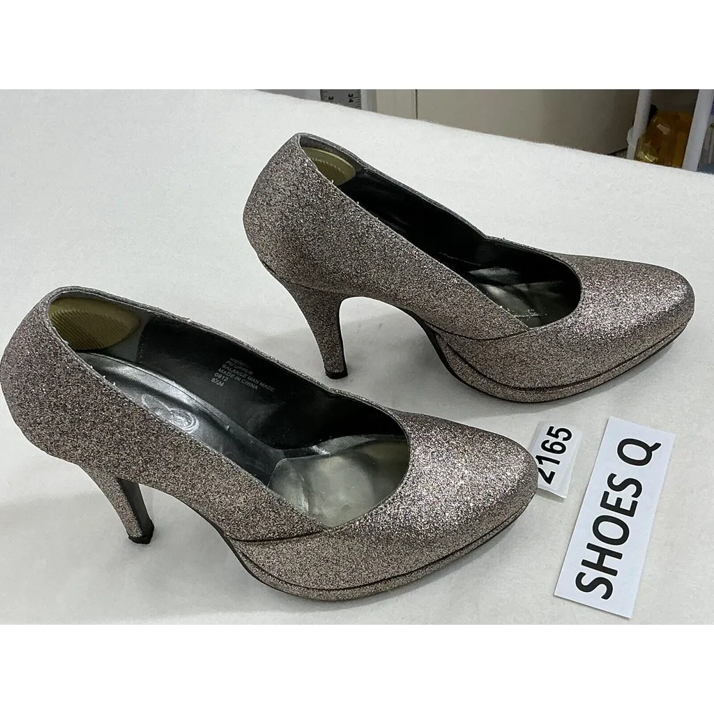 Womans Romantic Soles Wendy Rose Gold Glitter Platform Pumps 6.5 M - Image 2