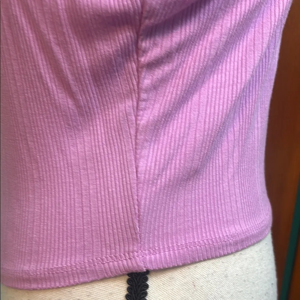 Bozzolo Ribbed Sleeveless razorback Purple Tank Top - Image 6