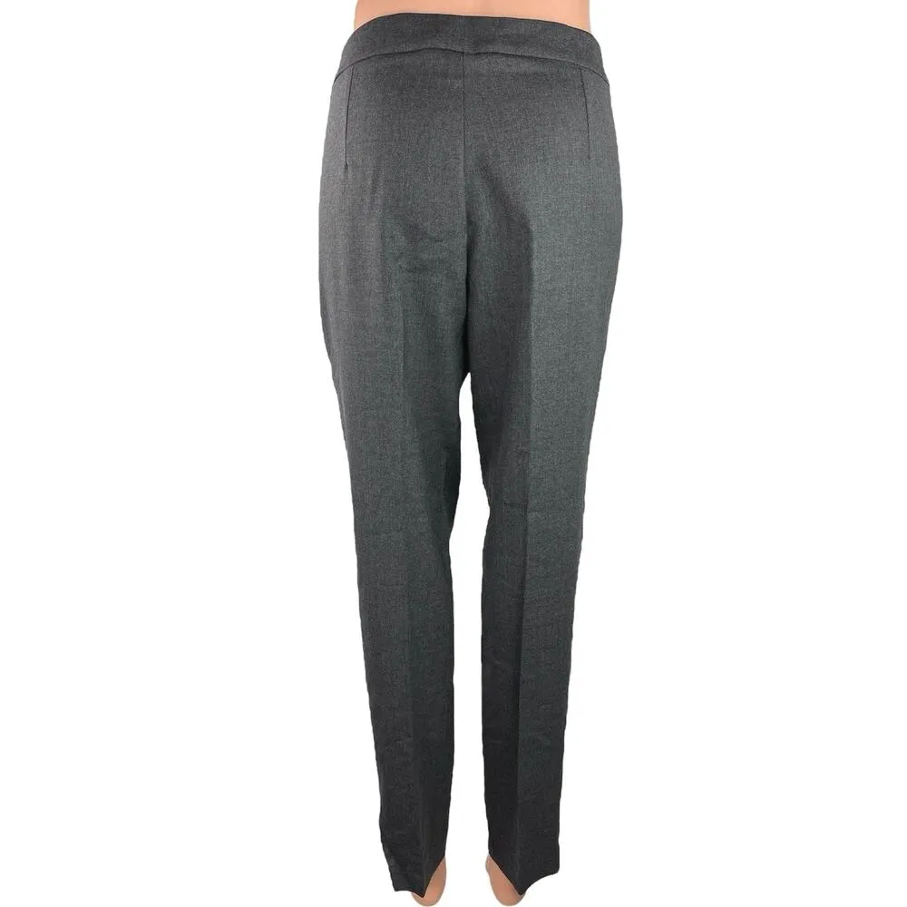 Paul Stuart Womens Gray Mid Rise Flat Front Tapered Leg Career Dress Pants Sz XL - Image 3