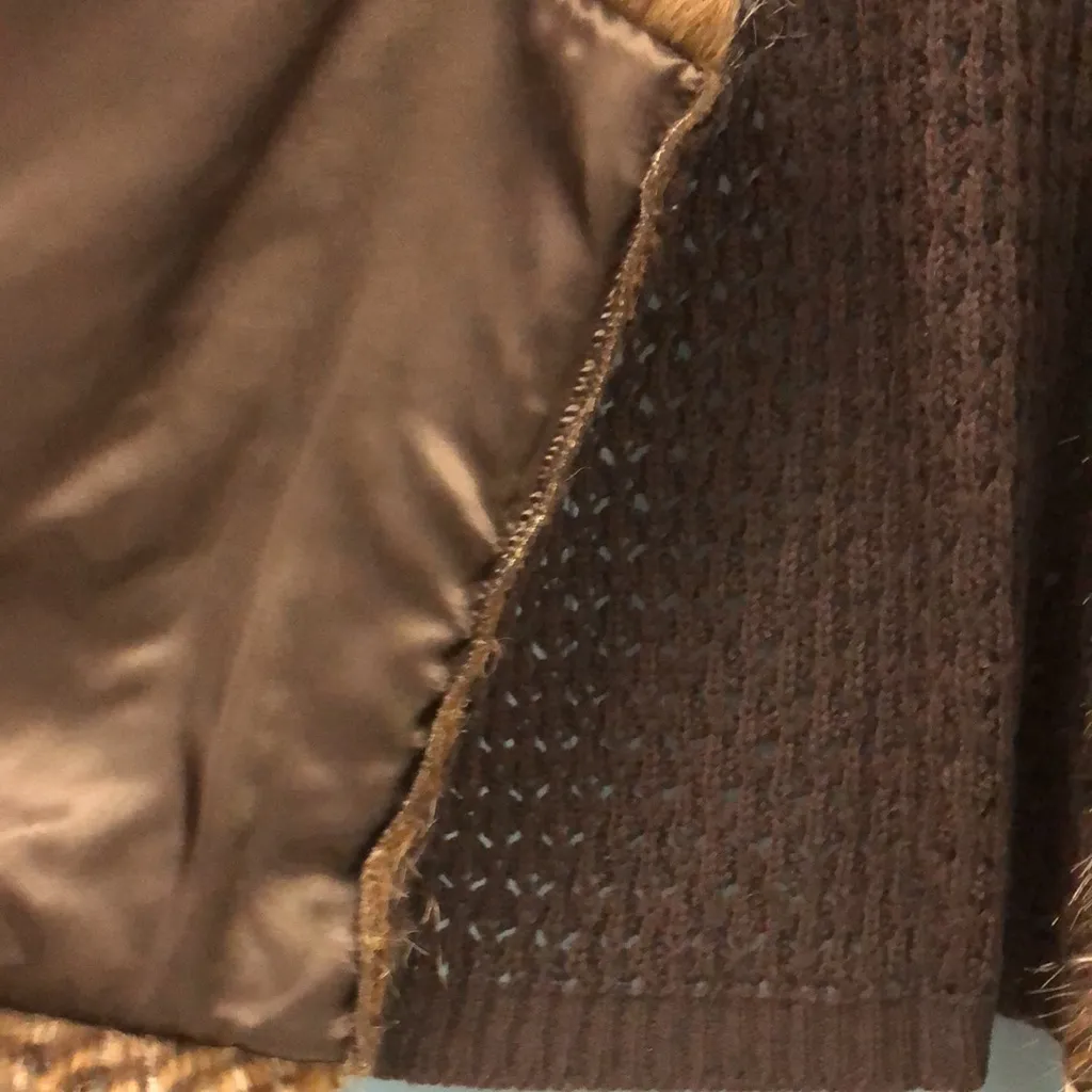 Black Label by Chico’s faux fur‎ vest knit back size M Medium (Chico’s 1) - Image 4