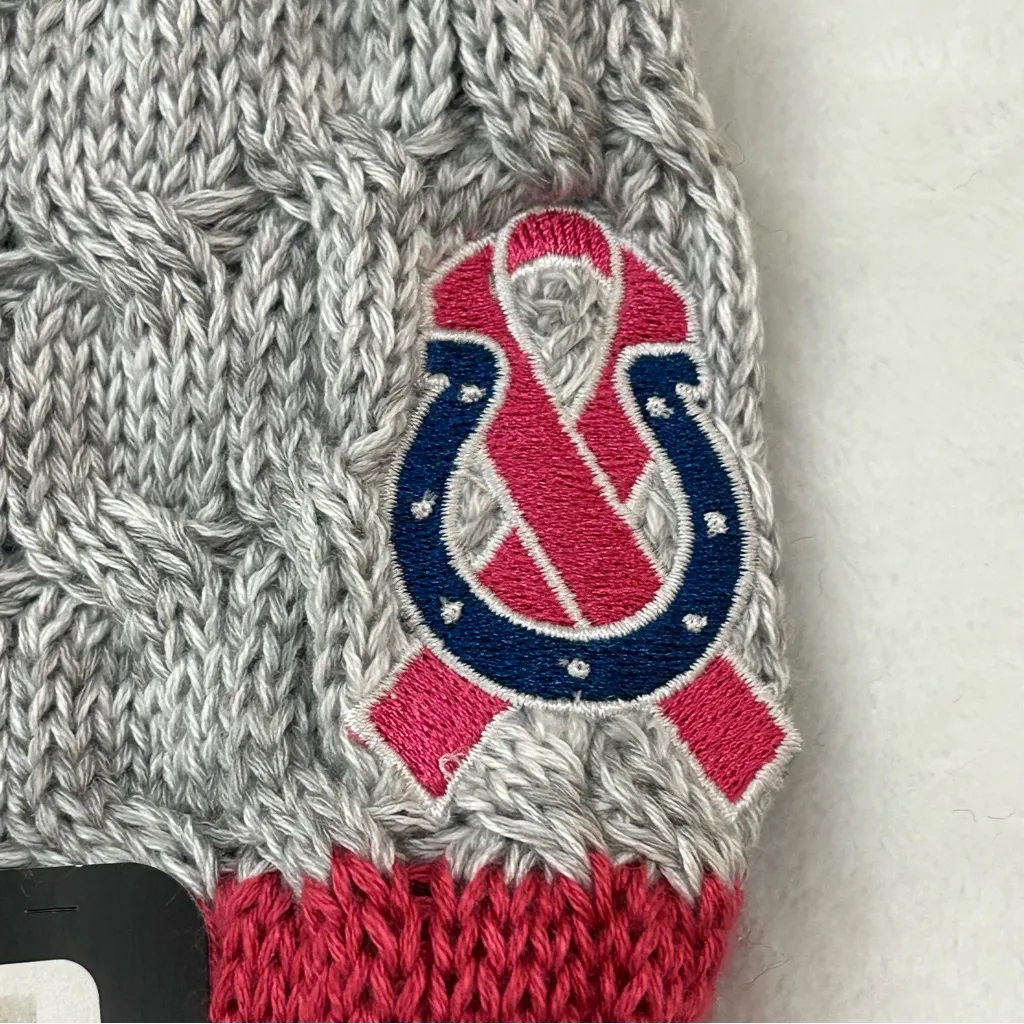 Indianapolis Colts NFL New Era Breast Cancer Awareness Knit Beanie Hat Cap Women Gray - Image 6