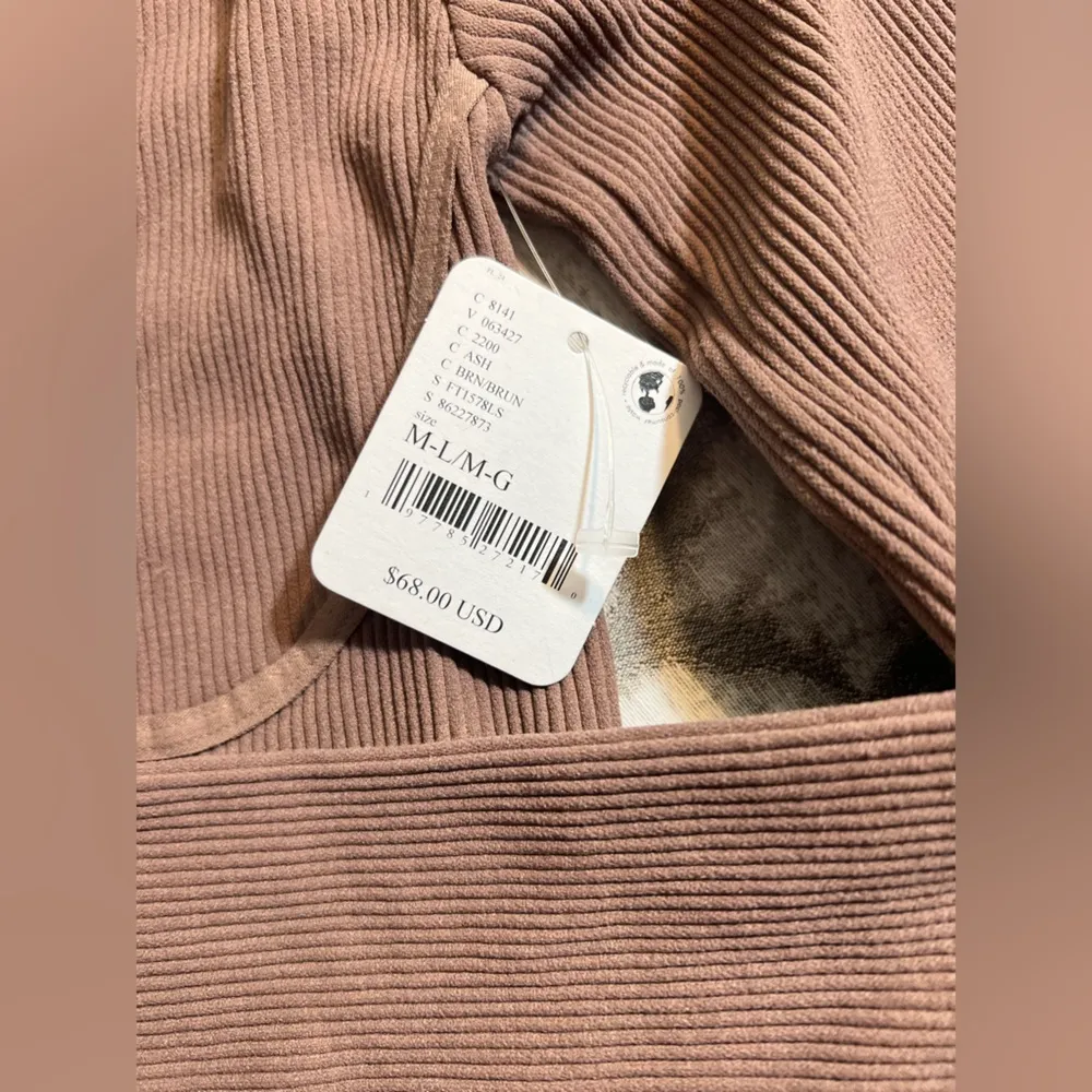 Bodysuit, Intimately Free People, NWT, Clay color, ribbed and lovely detail - Image 2