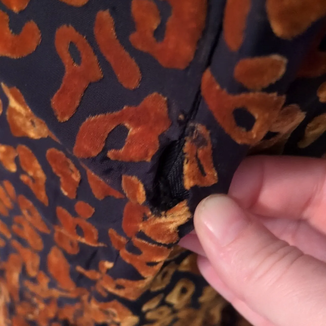 Belladonna Cheetah Velour Midi Long Sleeve Dress Size Small Black - Image 4