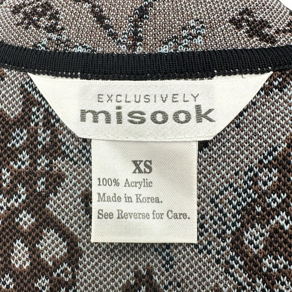 Misook | XS | Blue Knit Animal Reptile Print Full-Zip Cardigan Sweater Jacket - Image 2