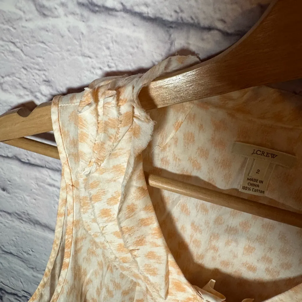 JCREW Tuxedo Front Cheetah Pink/peach color Cotton‎ Tank Womens size 2 - Image 8