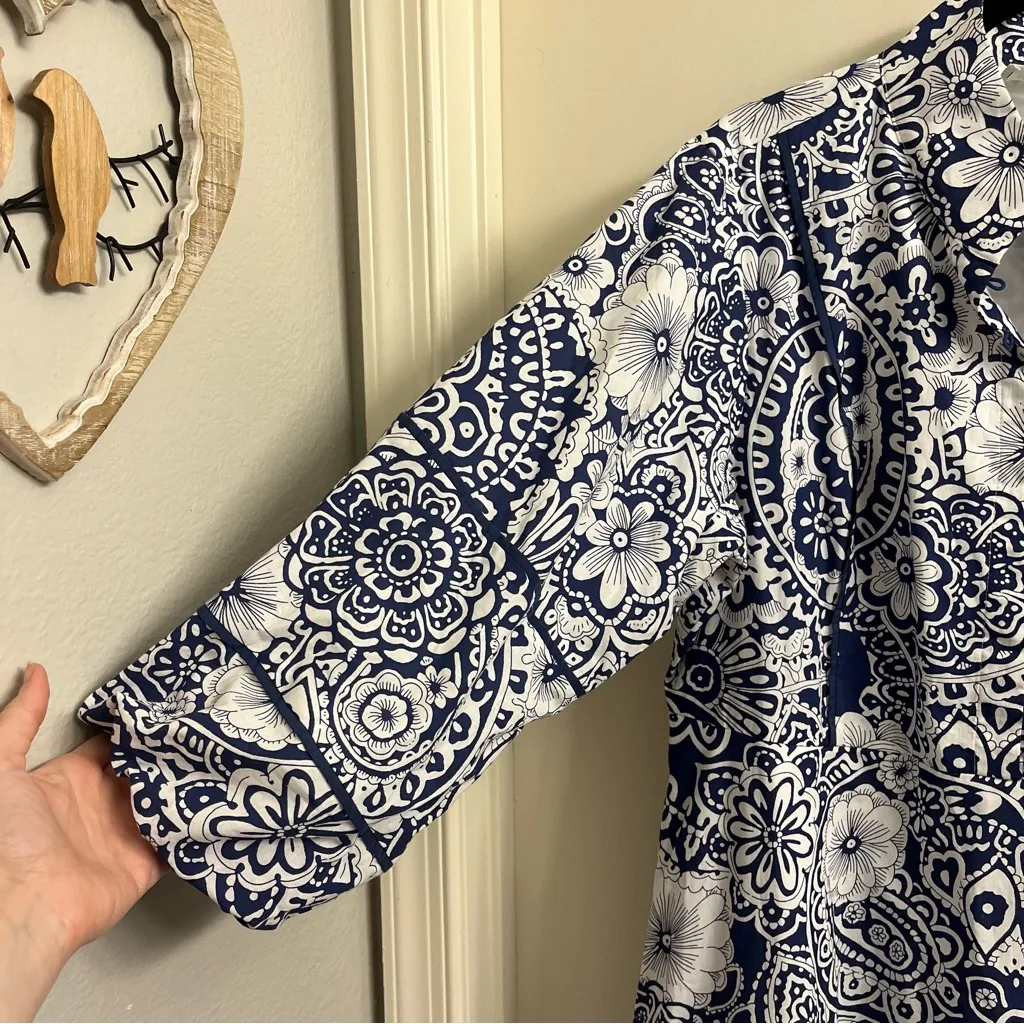 Hyacinth House Navy & White Floral Hillsborough Midi Dress XL Blue - Image 7