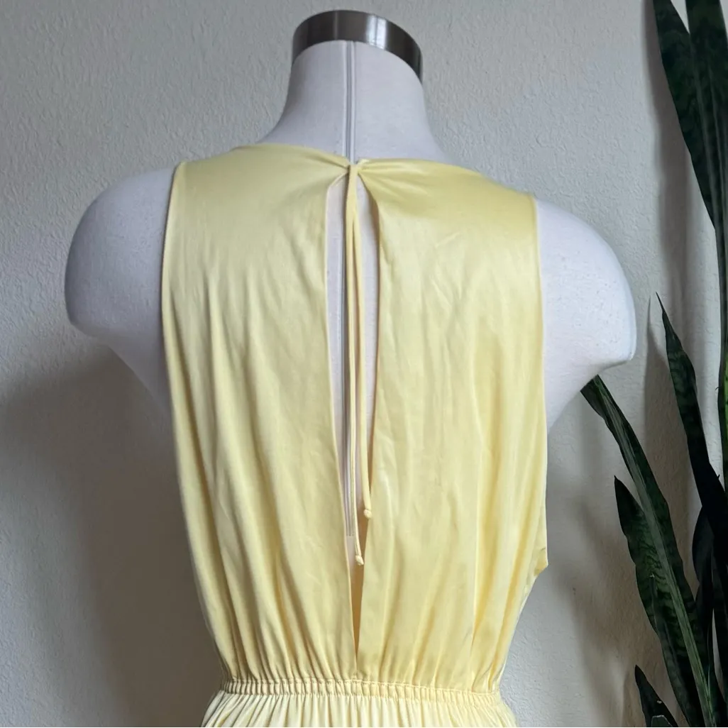 70s‎ Vintage Butter Yellow Wide Leg Jumpsuit – Union Made USA Glam Romcom Core Size M - Image 5