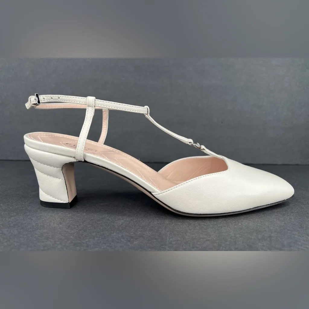 GUCCI WOMEN'S PETITE GG SLINGBACK NAPPA CHARLOTTE PUMPS SIZE EU 41 - Image 10