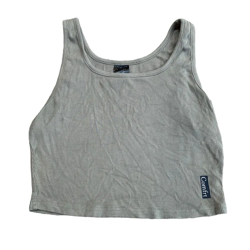 Comfrt Women’s M Rib‎ Contour Tank Top Pine Green Soft Casual Loungewear Sleep Size M - Image 2
