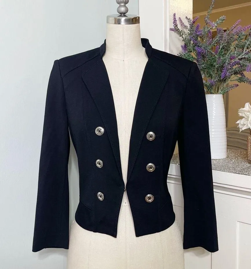White House Black Market Ponte Blazer Jacket Size 0 XS - Image 4