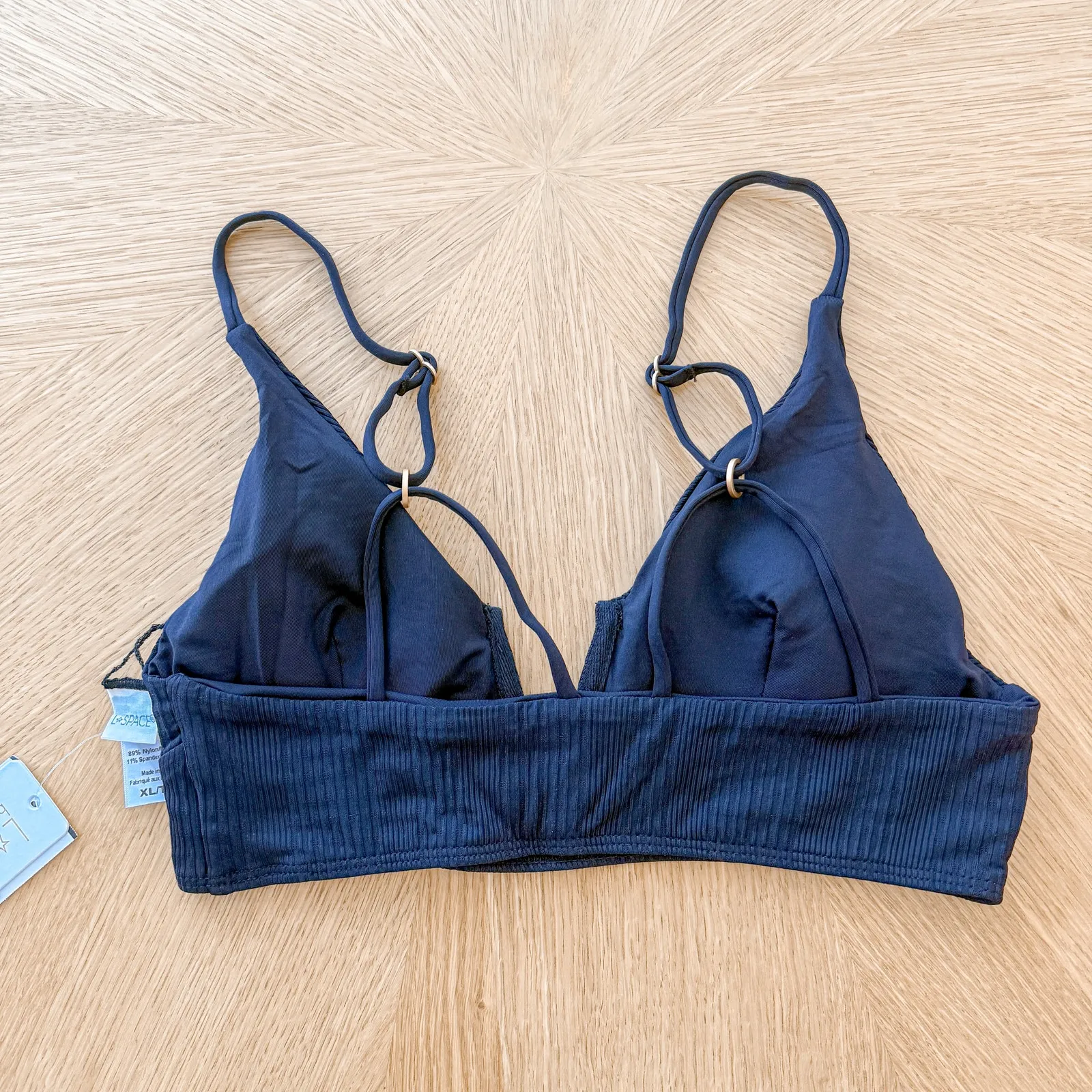 L Space Bikini Top Womens‎ XL Blue Siren Wired Ribbed Swimwear - Image 6