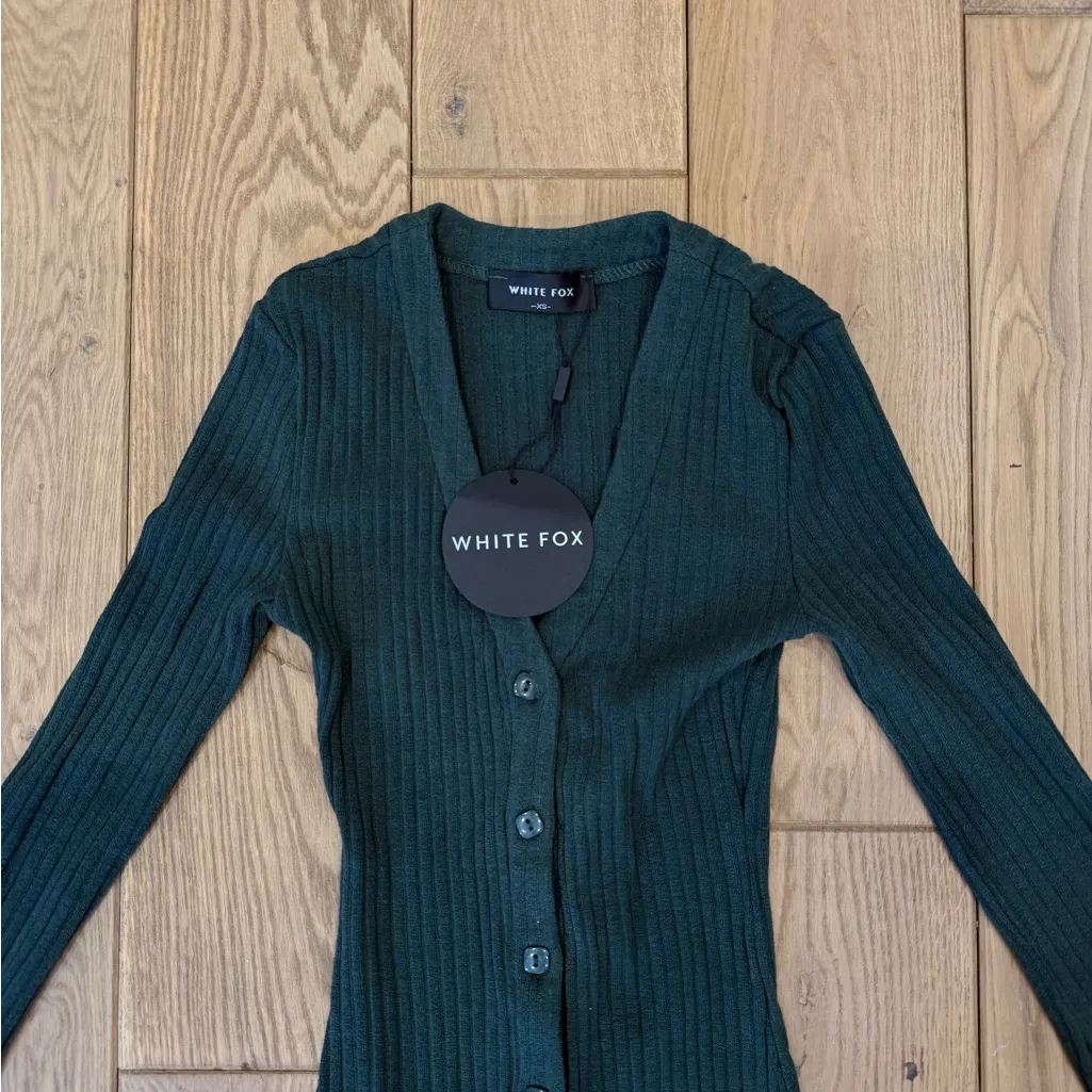 White Fox Boutique Live In The Moment Long Sleeve Mini Dress Dark Green - Image 5