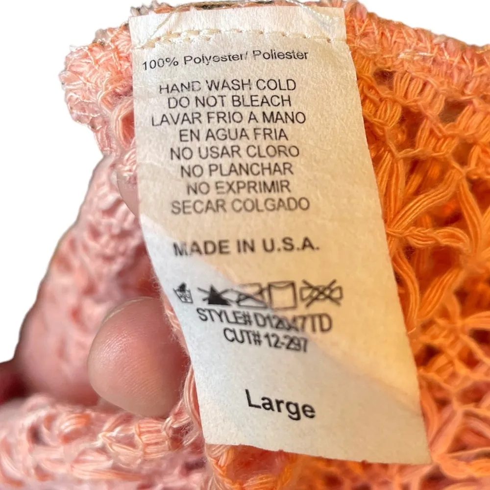 NEW Honey Punch Coral Reef Pink Crochet Sleeveless Boho Beach Coastal Maxi Dress - Image 7