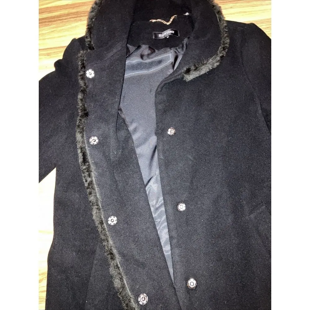 Ellen Tracy NEW Full Length Wool-blend Coat Faux Fur Collar & Cuffs Size 14 BNWT - Image 3