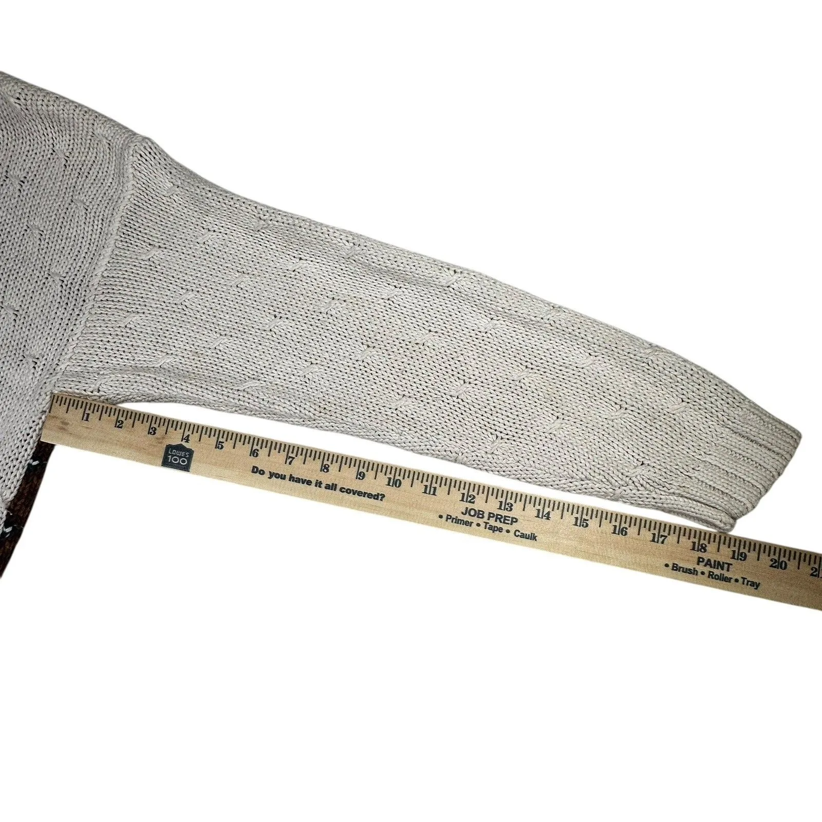 Vintage White Stag Cardigan Sweater Women Size Small Knit V-Neck Cottage Cabin‎ - Image 5