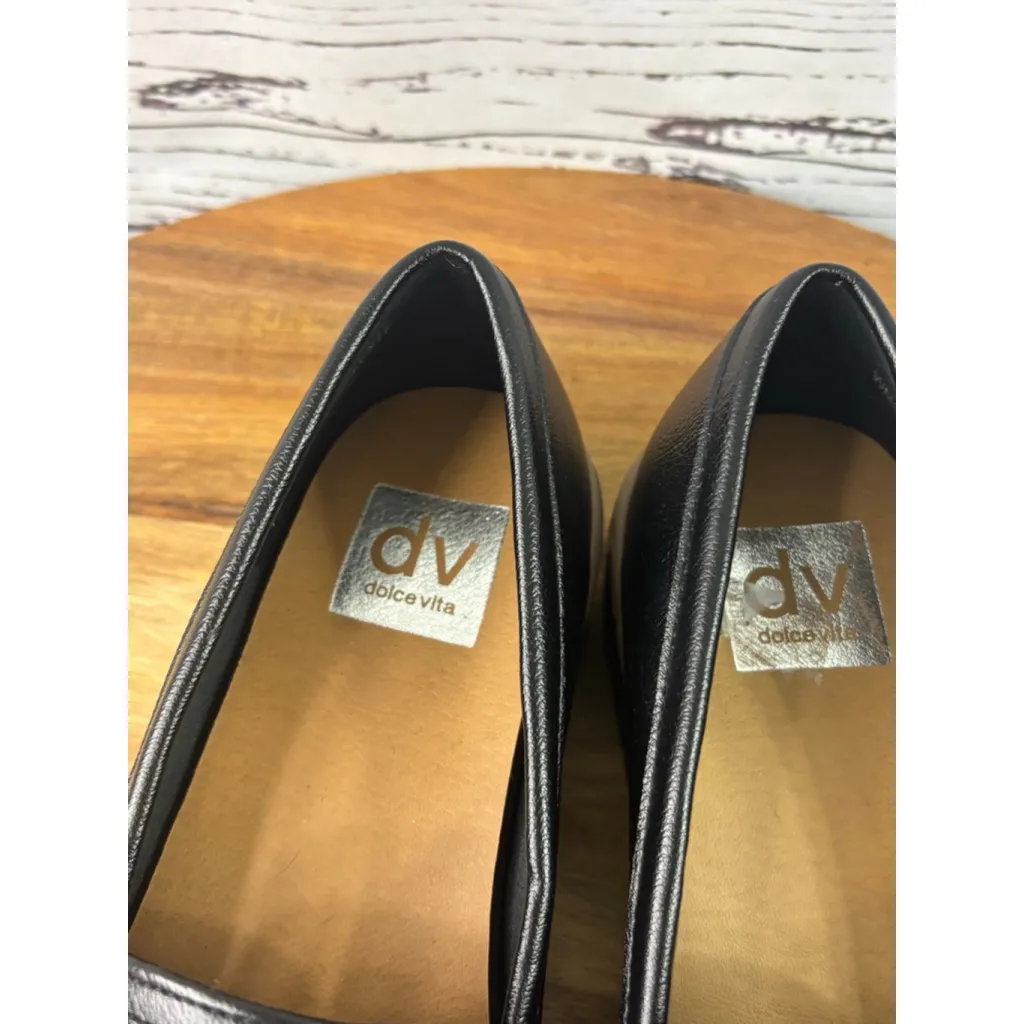 Women's Dolce Vita Black Loafers with Silver Hardware Size 7 - Image 5