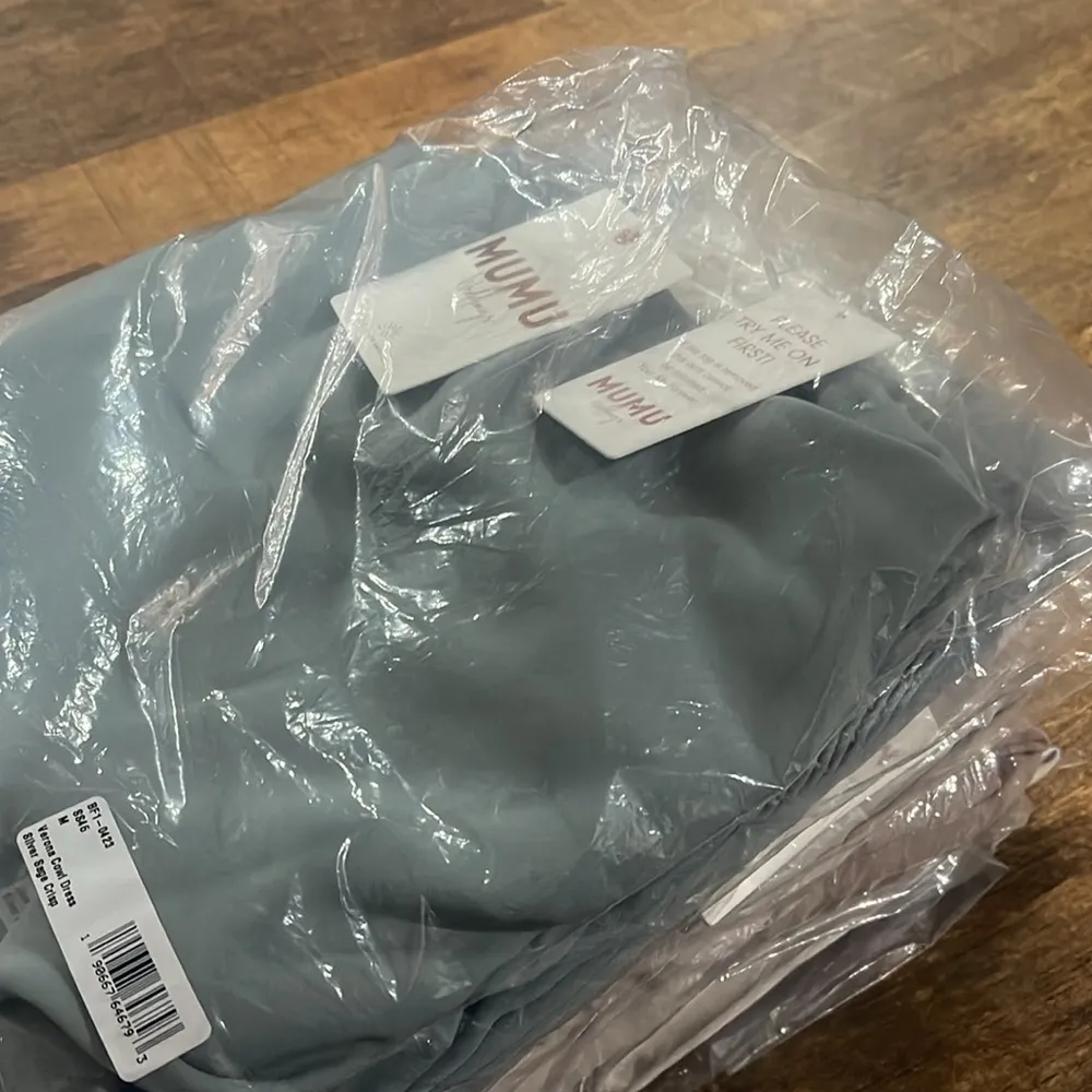 Show Me Your Mumu Verona Cowl Dress Silver Sage Crisp NWT - Image 6