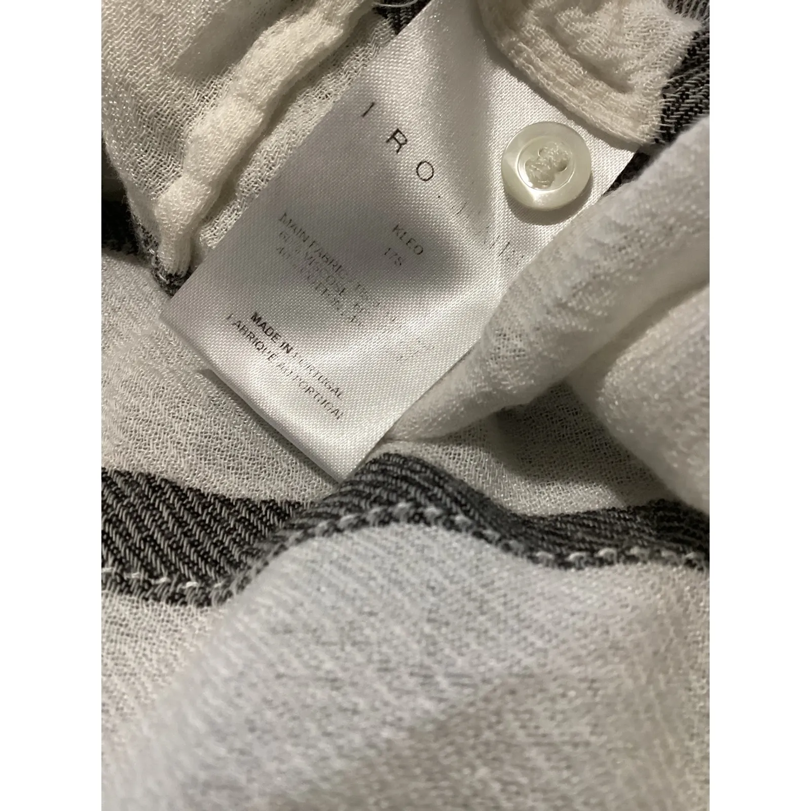 IRO Jeans Striped Button Down Shirt Women's Size 38 - Image 5