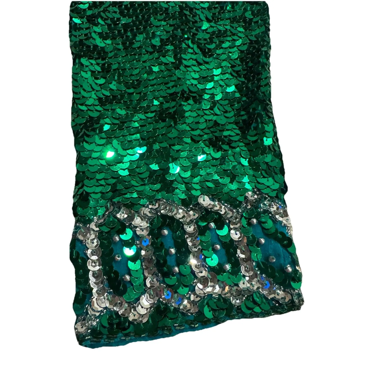 Sho Max VINTAGE 100% Pure Silk Sequin Dress Size Small Formal Green Gown Size M Size M - Image 14