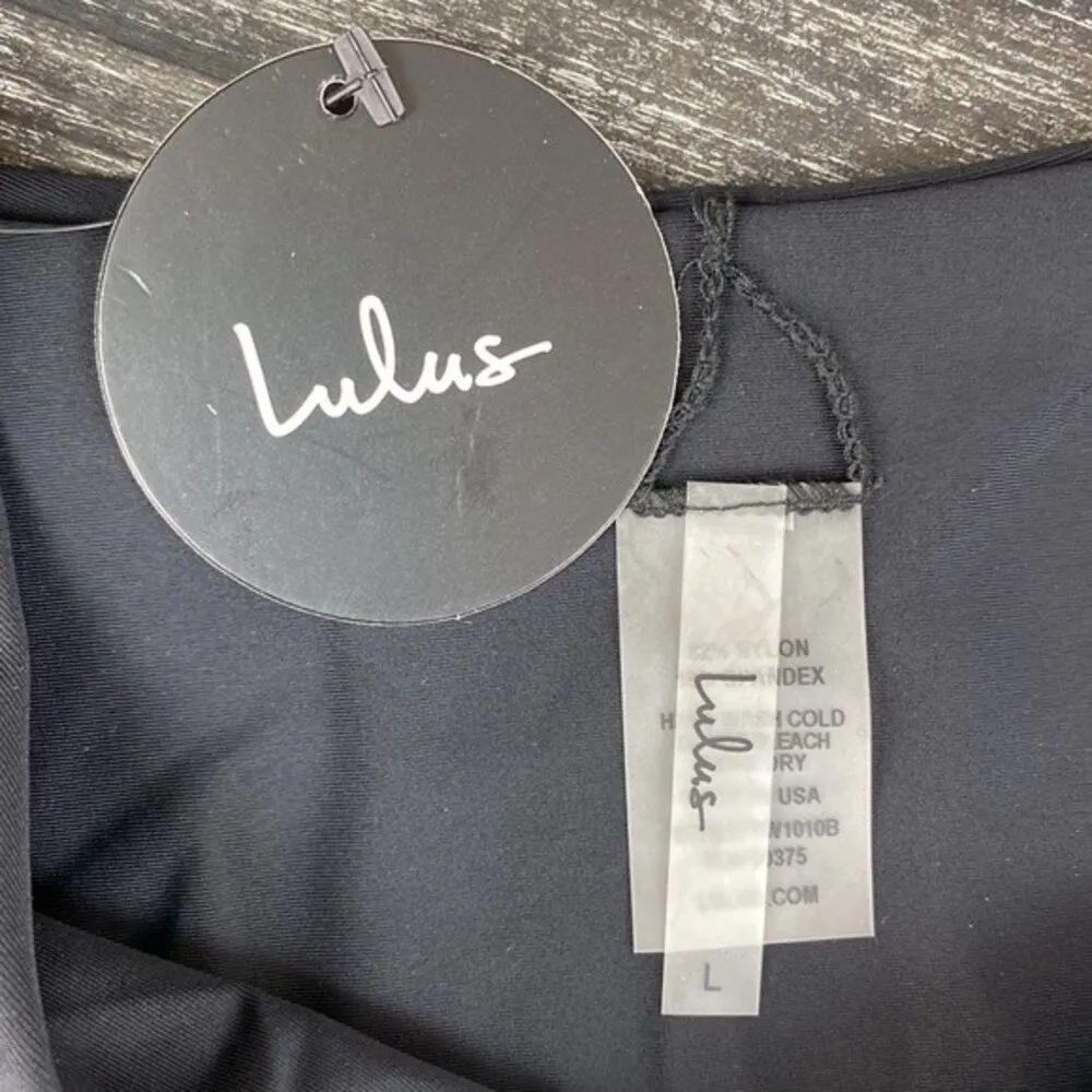 Lulu’s Black Half Cover High Waist Bikini Swim Suit Bottoms NEW L - Image 4