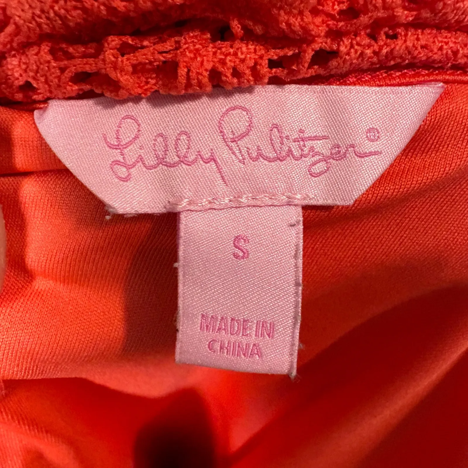 Lilly‎ Pulitzer crochet Lace Boat Neck Long Sleeve Shift Dress Women's Small - Image 7