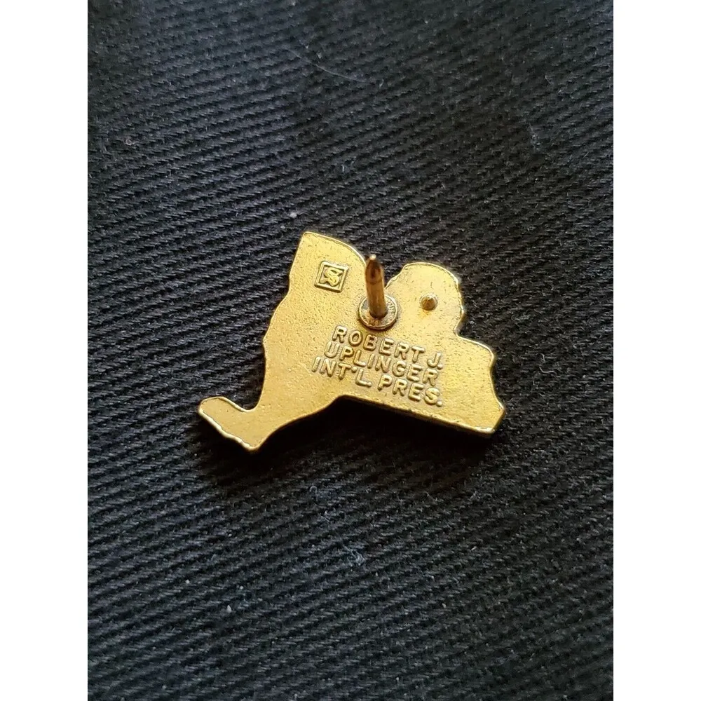 VTG Lions Club International Hat Lapel Pin 100% Attendance 1970s Blue - Image 4