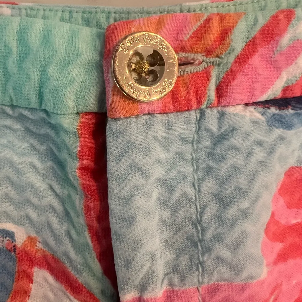 Lilly Pulitzer Adie Textured Shorts Minty Fresh Shell on the Rocks Size 0 EUC - Image 5