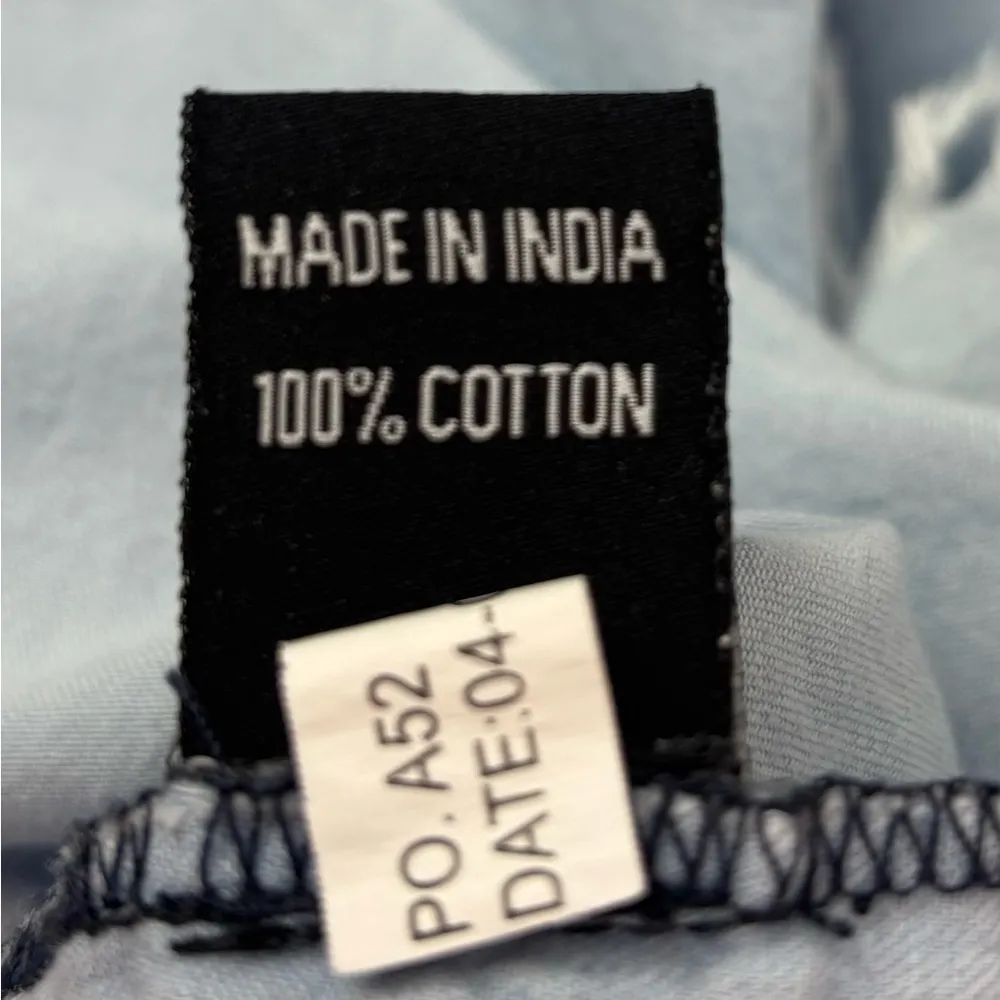 Thrill Jeans 3X Sleeveless Distressed Light Wash Denim Button Down Shirt Blue - Image 8