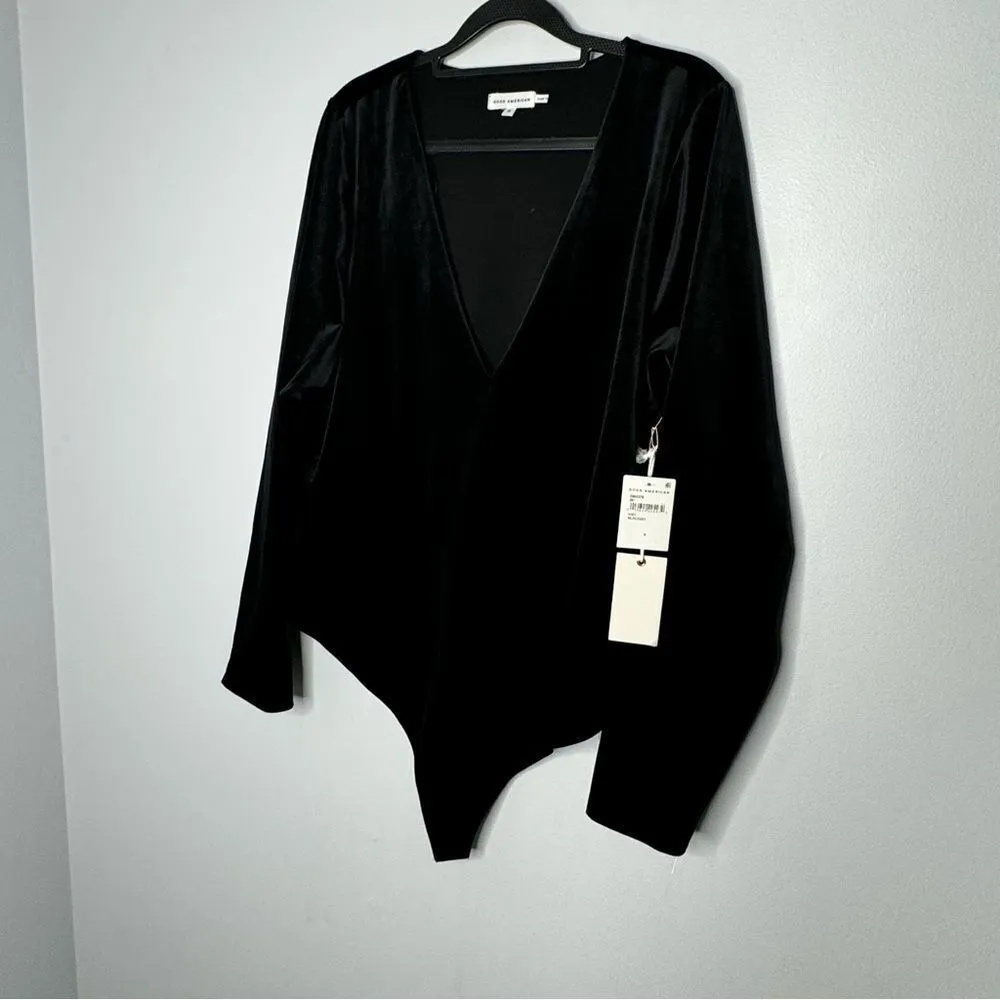 good american black velvet bodysuit size 5 - Image 3