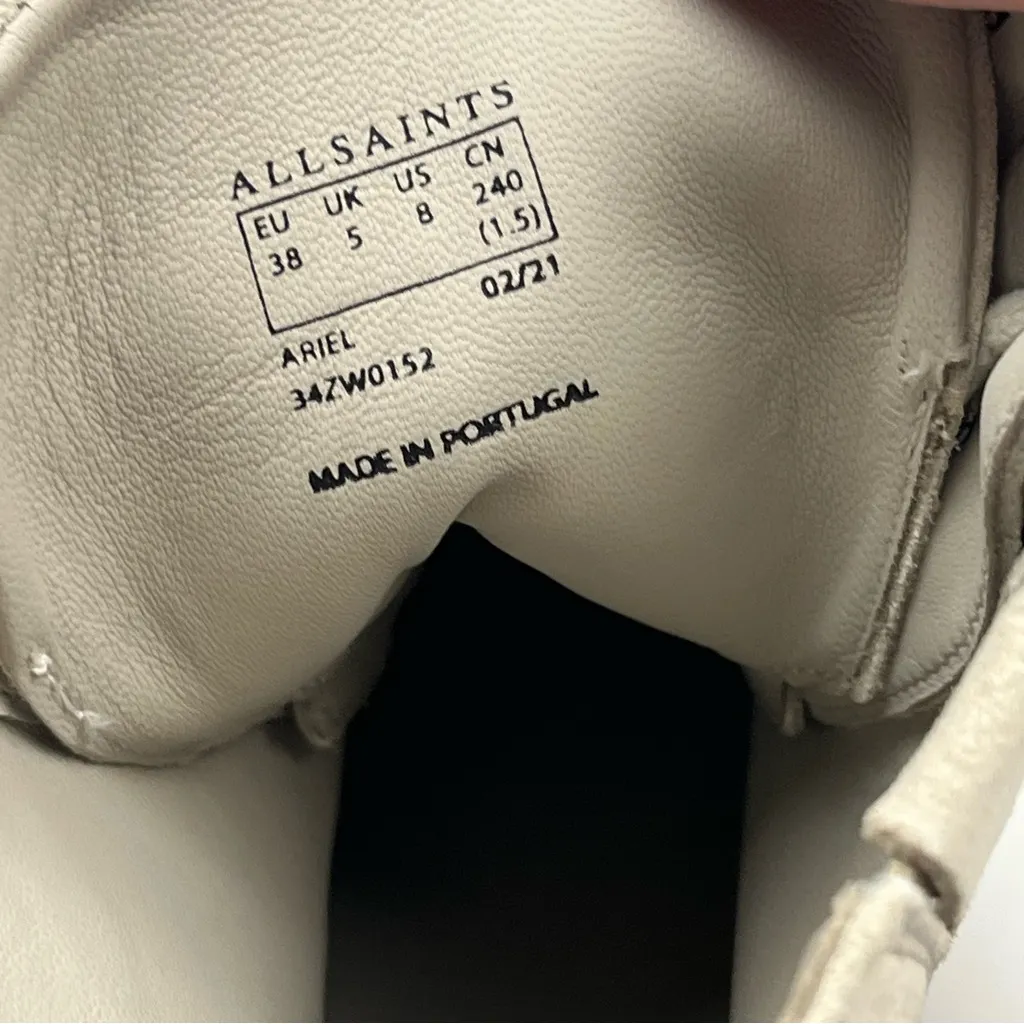 All Saints Ariel Combat Boots Women US 8 White Cow Suede Lace Zipper NEW *FLAWED - Image 5