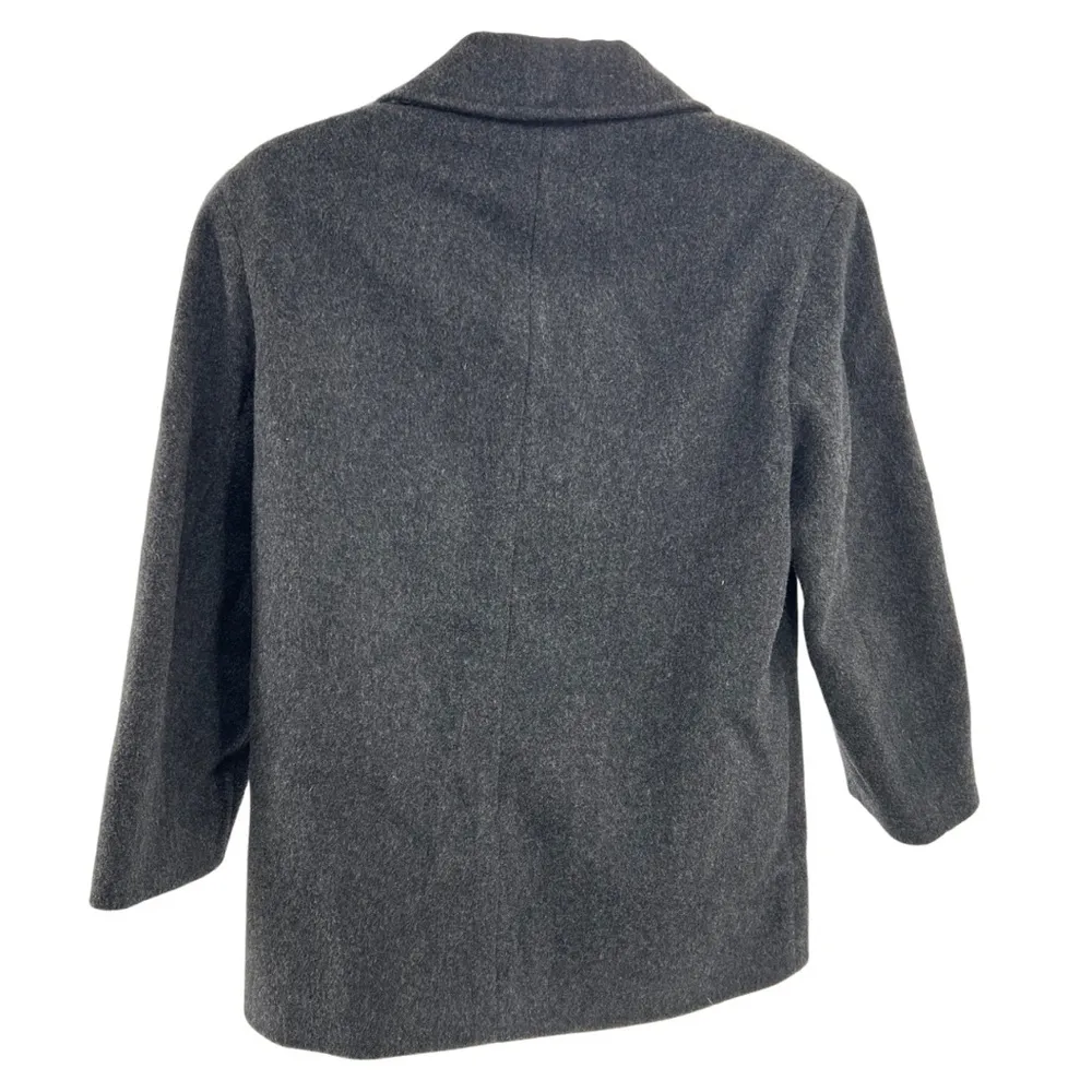 Josh Evan 100% virgin wool black pea coat winter sz 8 casual business warm - Image 8