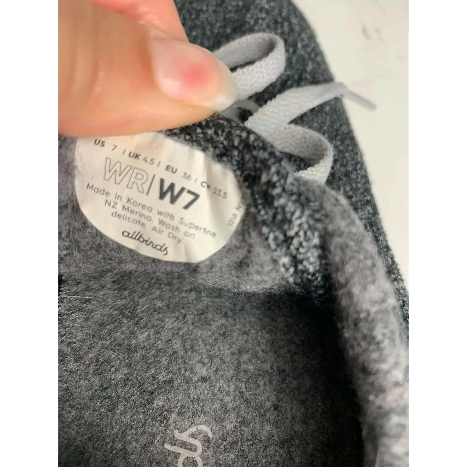 Allbirds‎ Women’s Wool Runners Grey Size 7 - Image 5