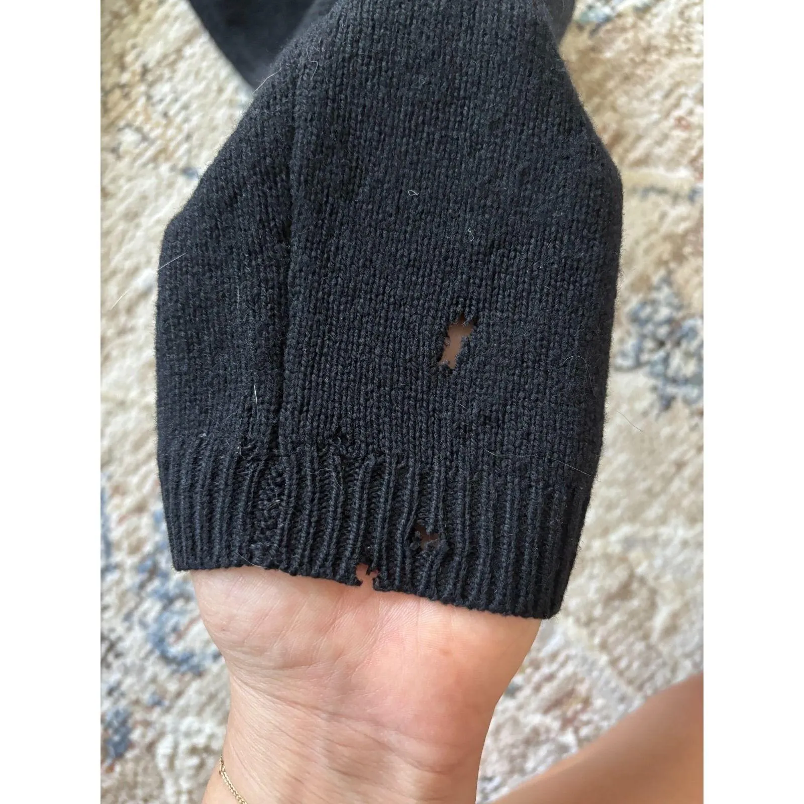 Saks Fifth Avenue Cardigan Womens Large Black Cashmere Wool Preppy Career Casual - Image 8