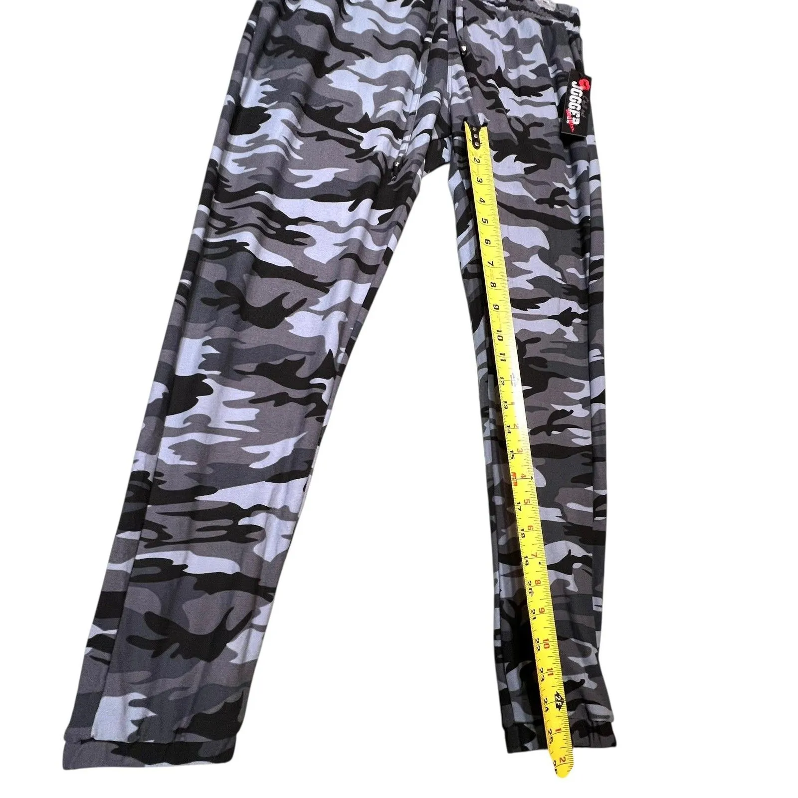 Hot Kiss Pants Womens Medium Gray Camo Jogger Drawstring Pockets Stretch Gym - Image 6