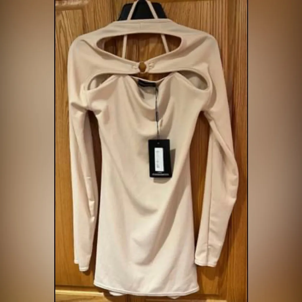 Pretty Little Thing Women’s Stone Ring Detail Halter Strap‎ Bodycon Dress Size 8 - Image 5