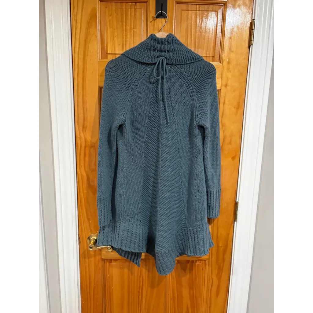 Angel of the North Open Front Chunky Knit Cardigan Blue Women’s Small - Image 5