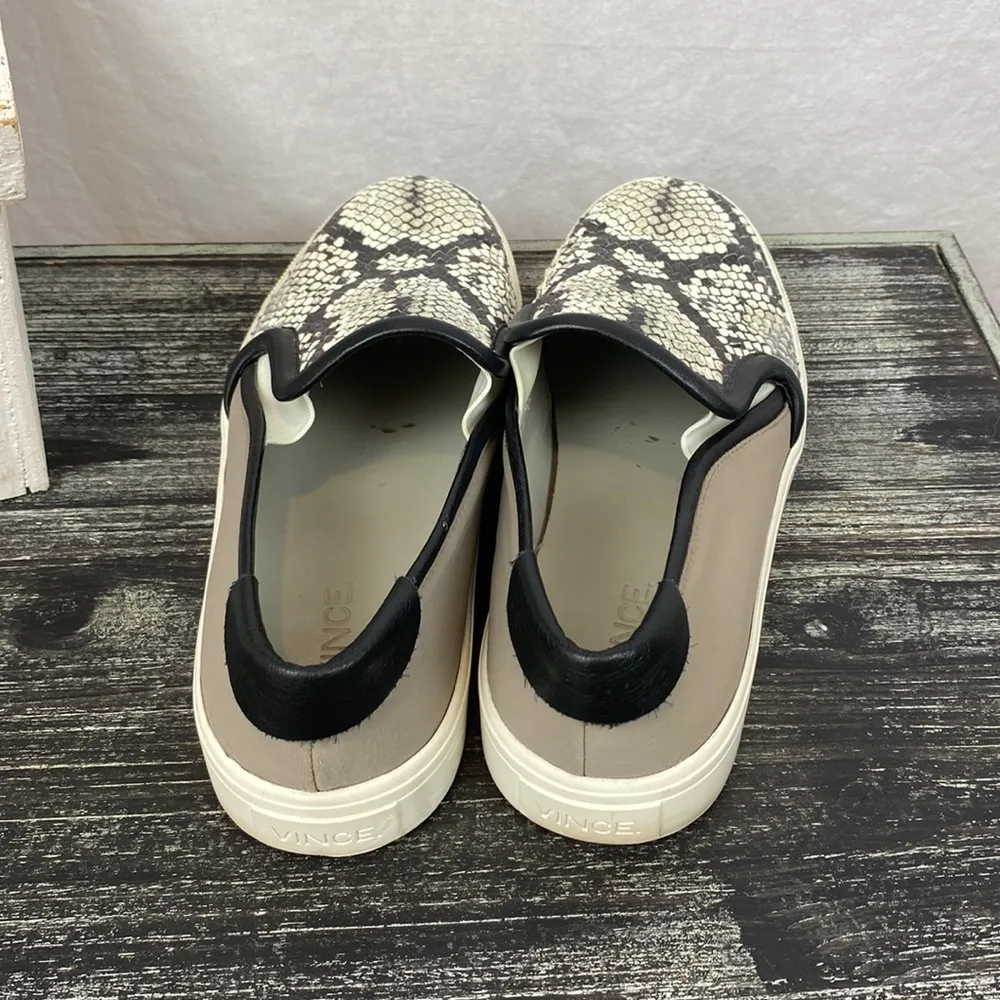 Vince Brown & Tan Animal Snake Print Slip On Athletic Shoes 7.5 - Image 3
