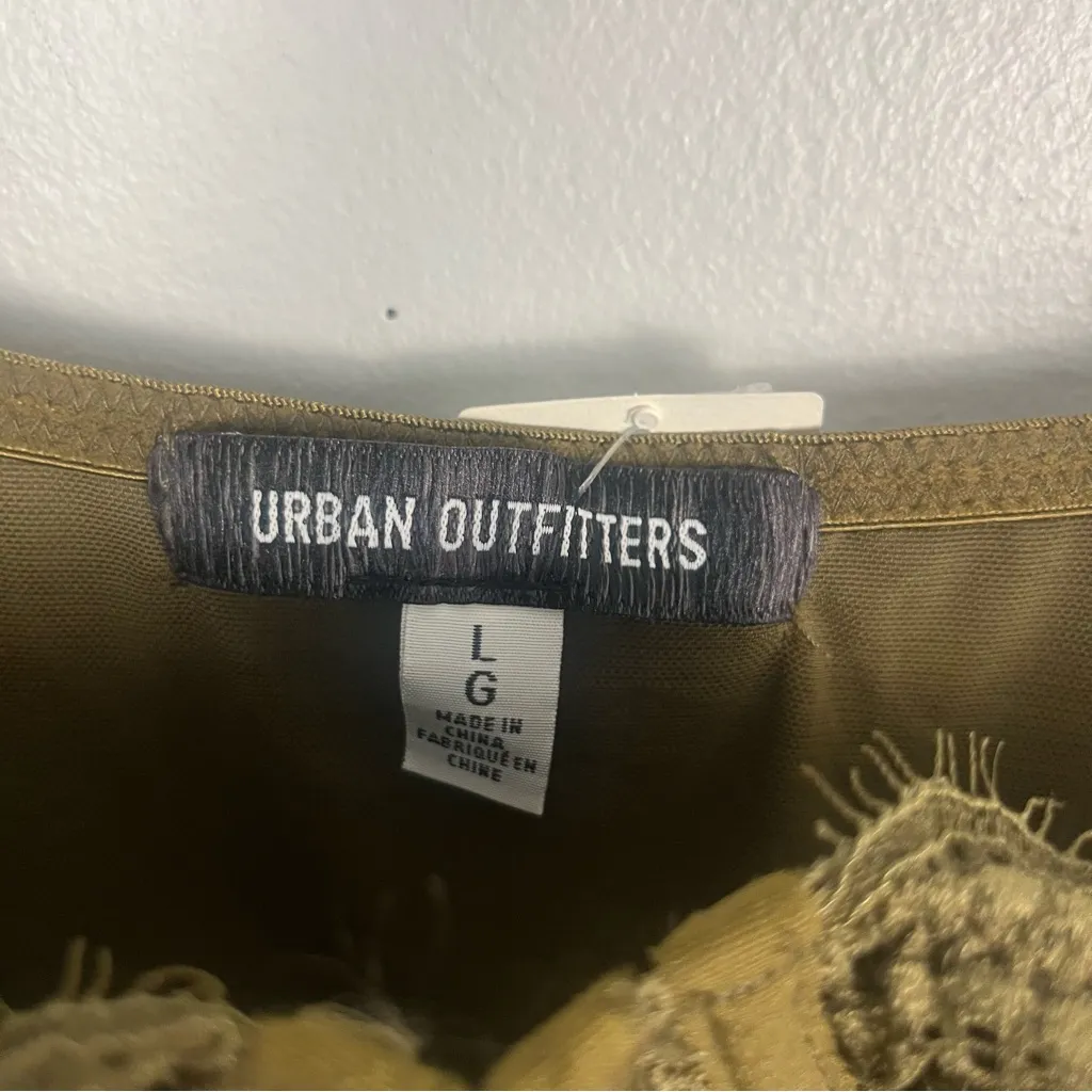 NEW Urban Outfitters Bustier Mini Slip Dress Lingerie Lace Large Green - Image 4