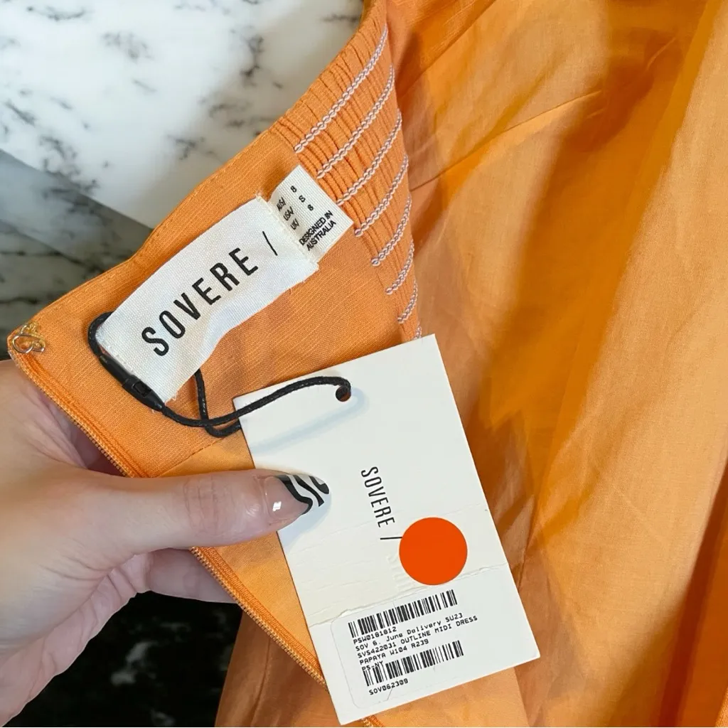 Sovere Studio Outline Midi Dress Orange - Image 5