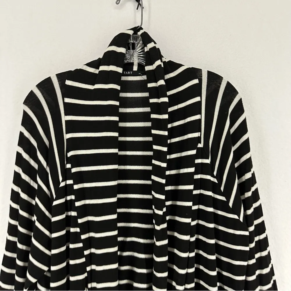 Tart Long Sleeve Pocket Striped Cardigan XS Black/White - Image 2