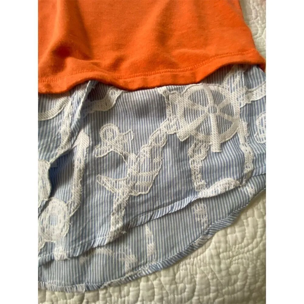 Democracy  Multicolor Seersucker Layered Top Medium 3/4 Sleeve​ - Image 10