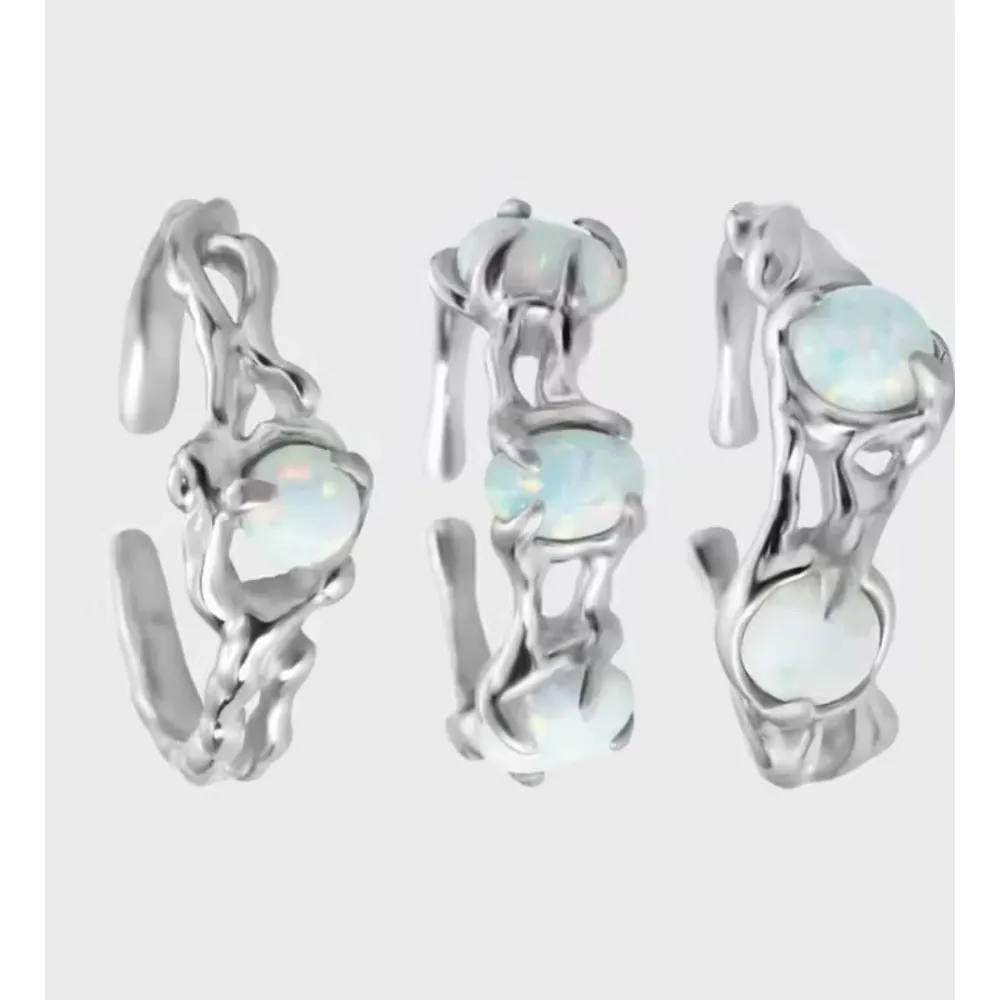 Three Stone Opal Ring | 925 Sterling Silver‎ - Image 11