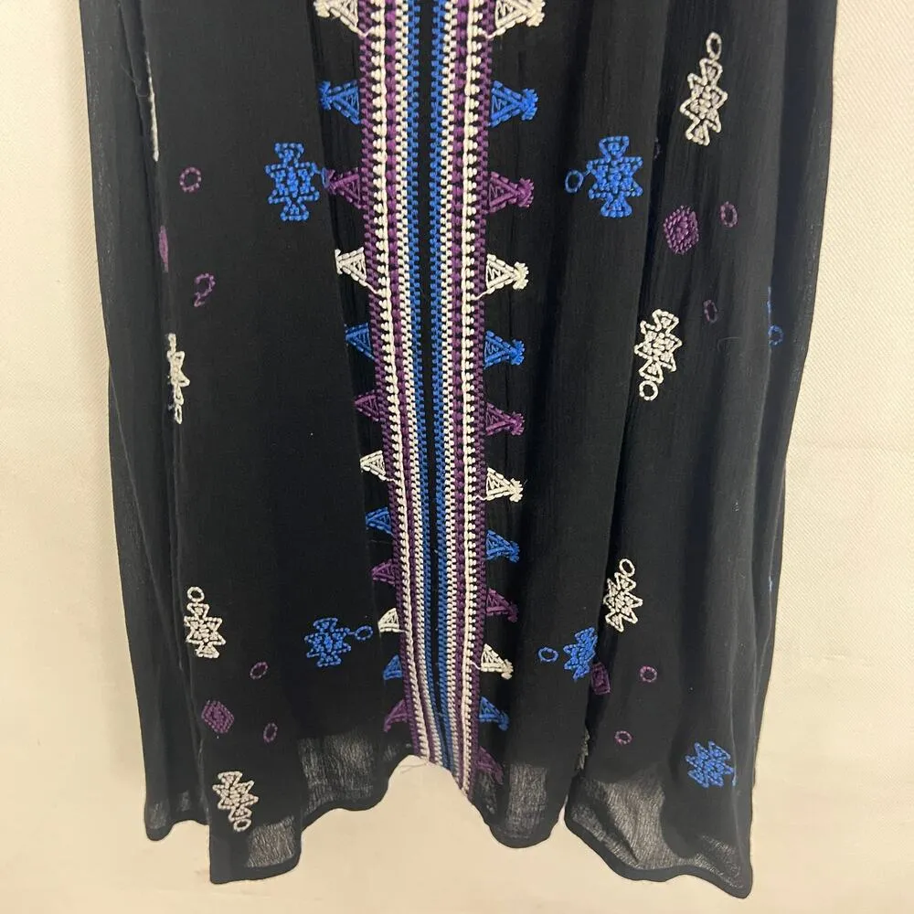 Vintage Entro Womens Tank Dress S Y2K Embroidered Retro Boho Gauzy Cottagecore - Image 4