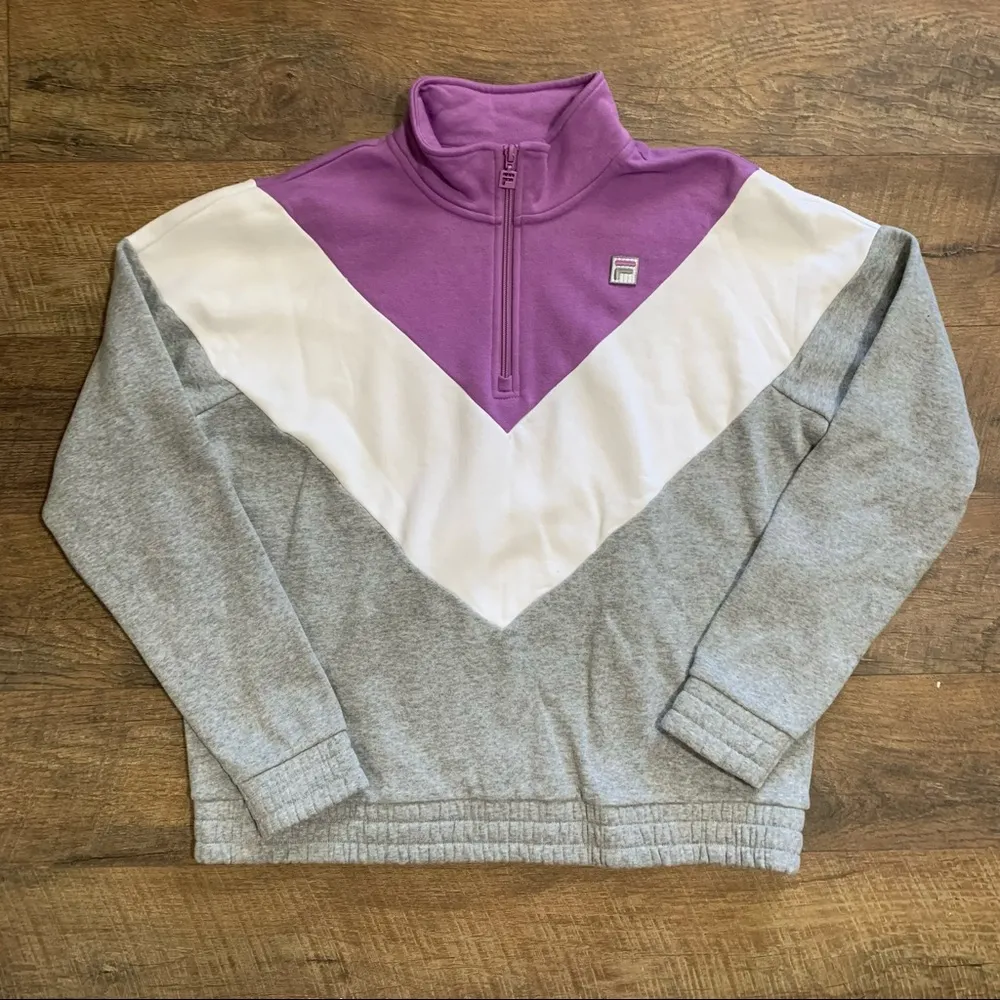 Fila Ladies' 1/4 Zip Pullover Grey size XL - Image 6