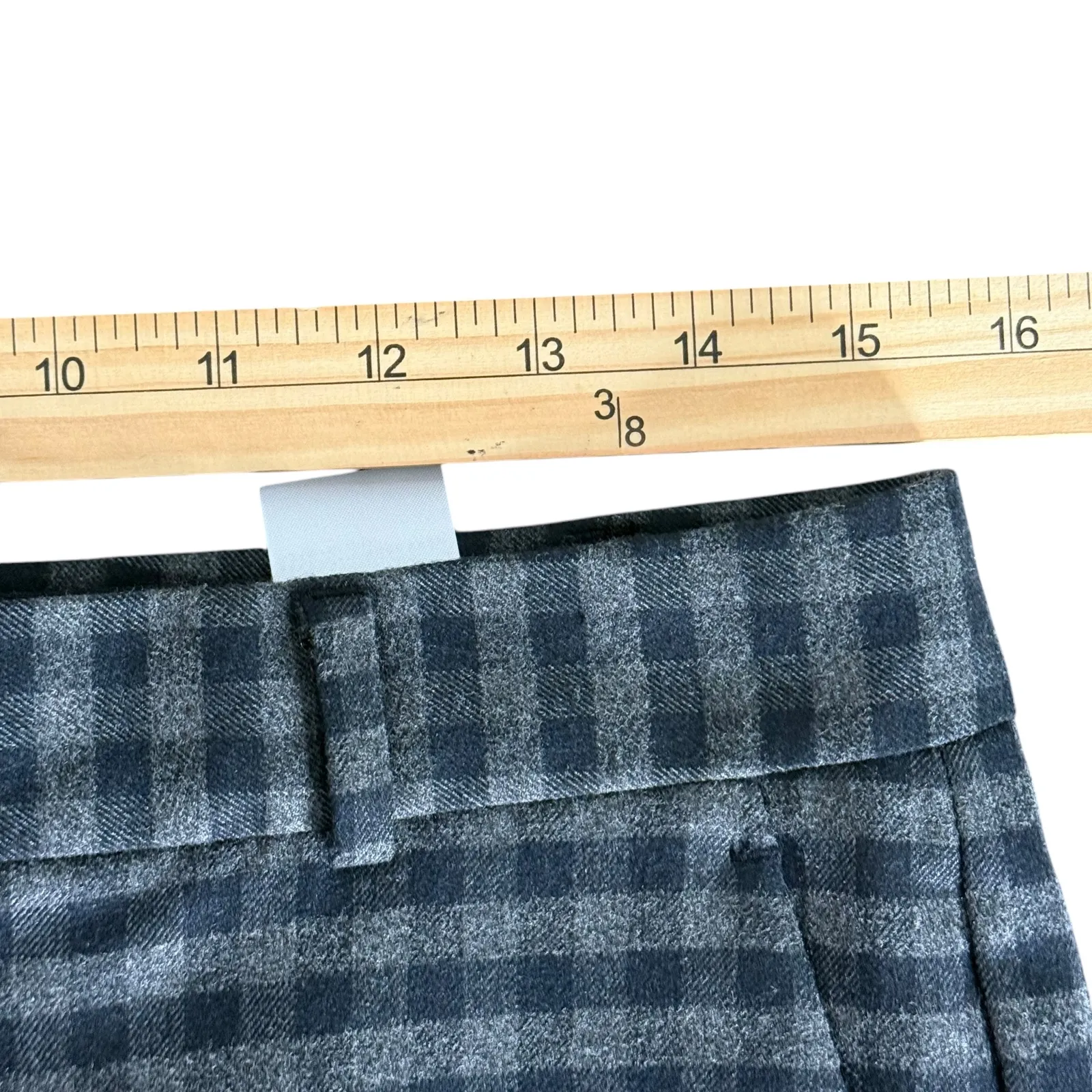 Banana Republic Ryan Gingham Plaid Pants Womens 4‎ Petite Gray Checkered Office - Image 5