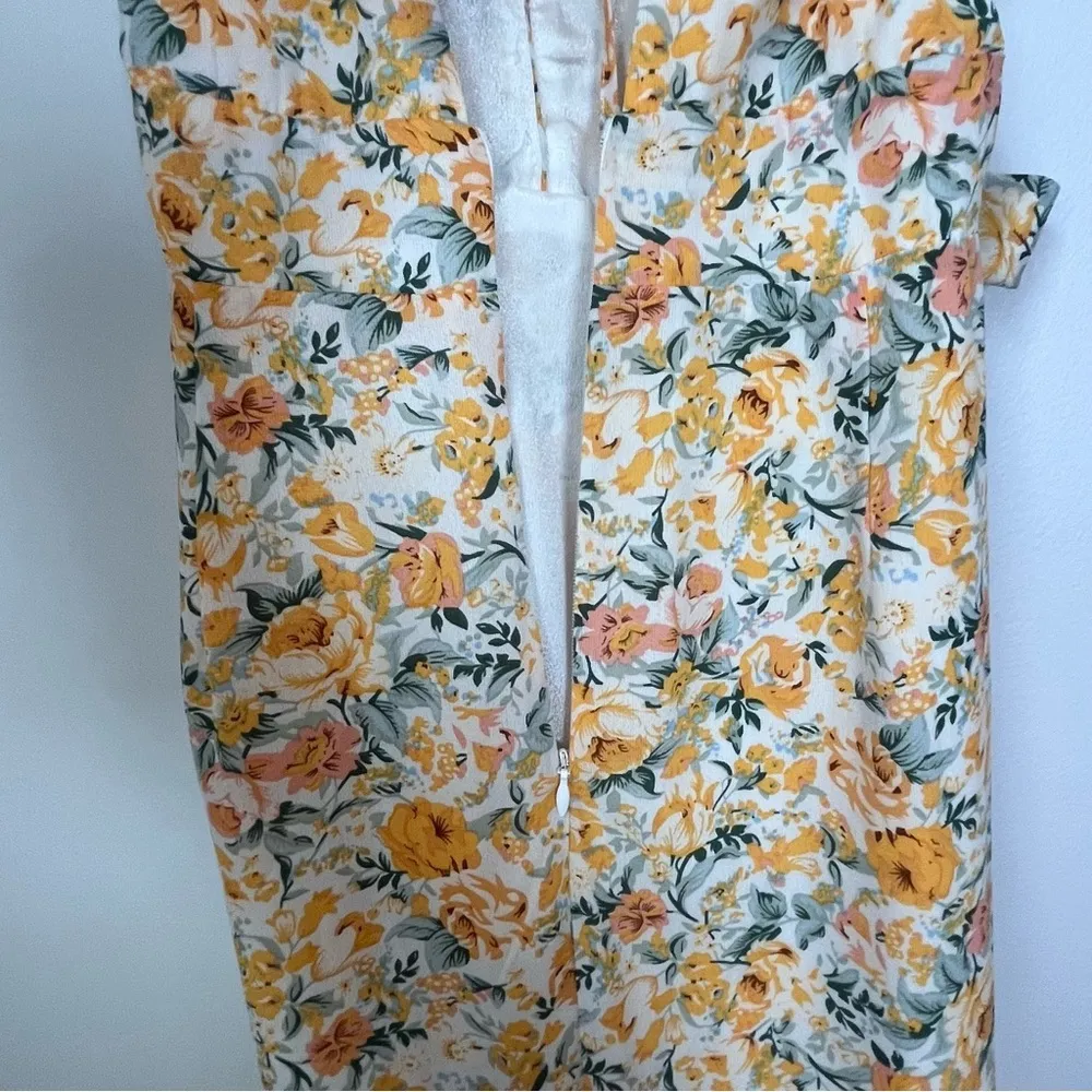 Lulu’s Watching the Blooms Yellow Floral High-Low Midi Dress Size Medium - Image 12