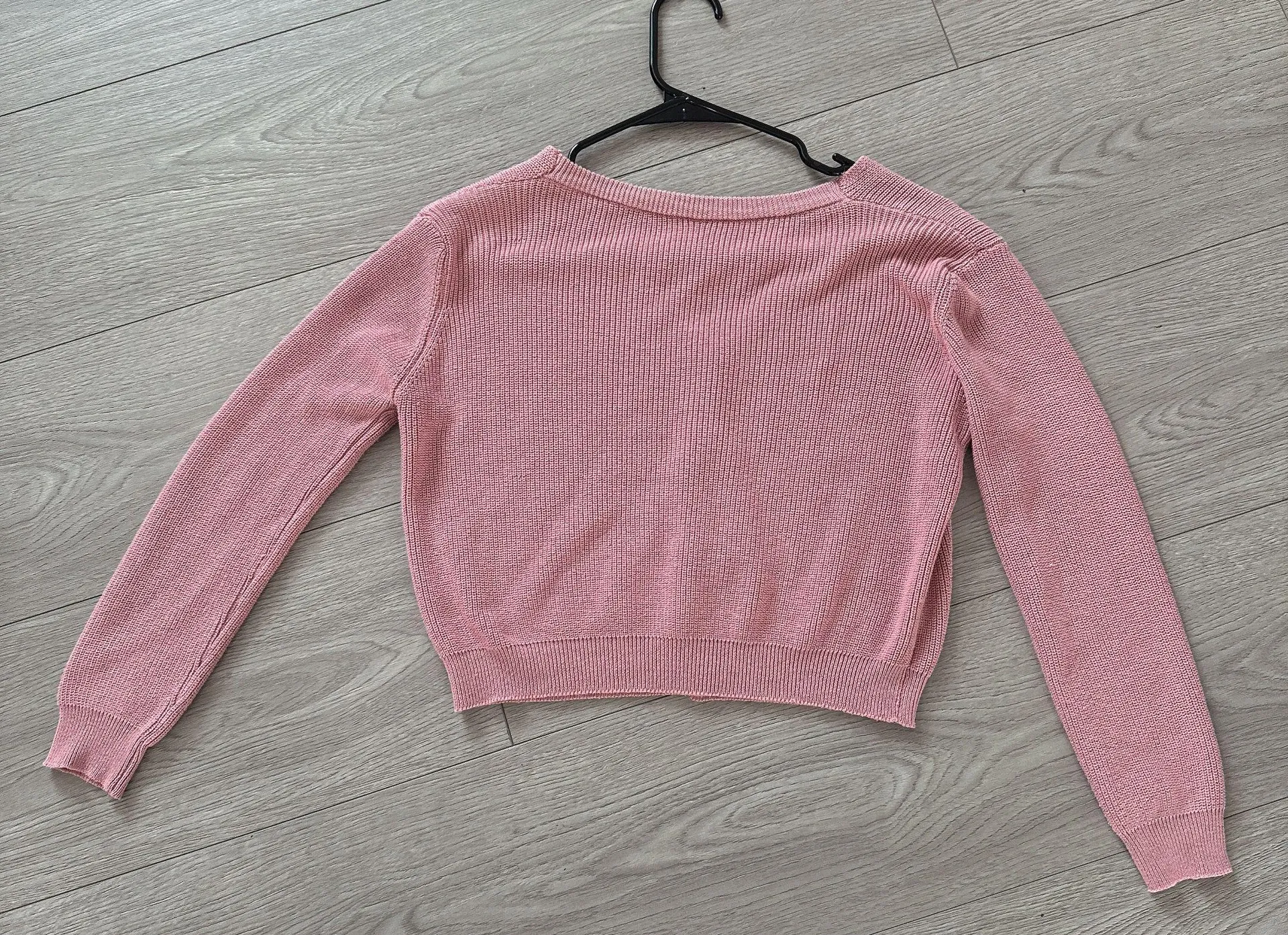 Mauvy Pink Cropped Cardigan - Image 2