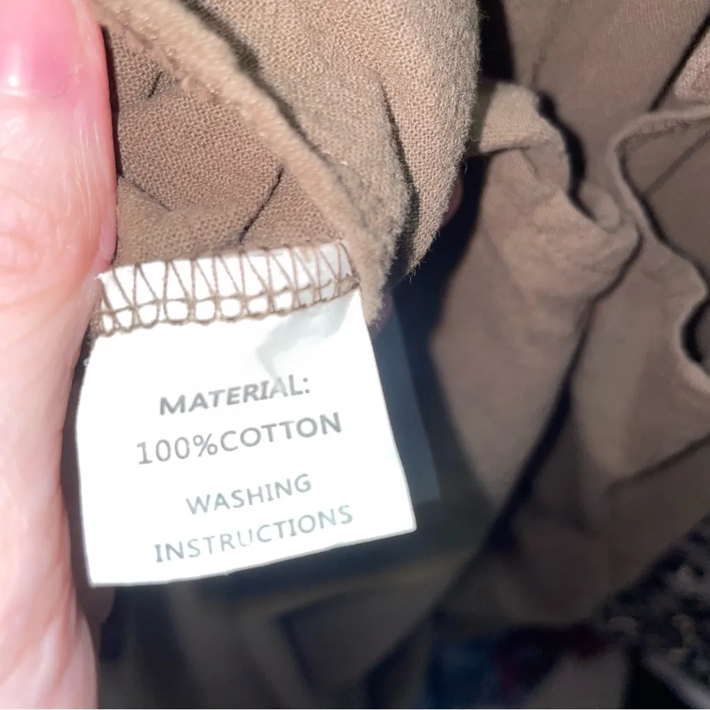 Brown Wide Leg Cotton Overalls Jumpsuit Women M Boho Minimalist Lagom Casual Size M - Image 8