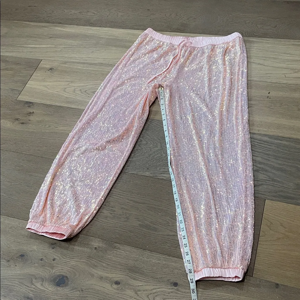 Victoria's Secret Pink Sequin Jogger Pants, New with Tags, Size Large - Image 9